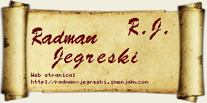 Radman Jegreški vizit kartica